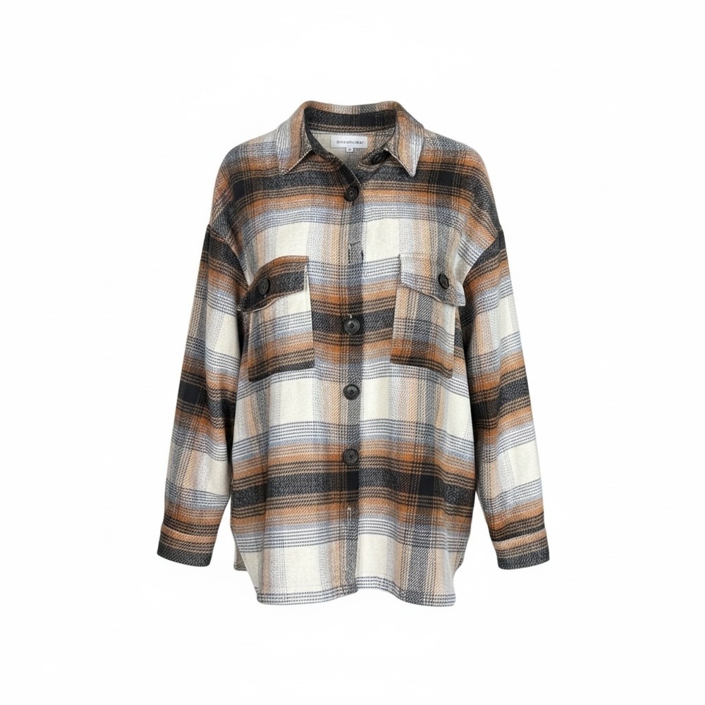 My Story Casual Plaid Shirt - Black, Brown, and White
